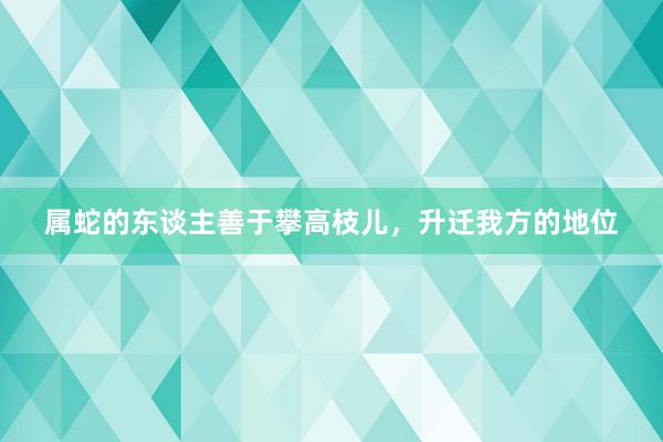 属蛇的东谈主善于攀高枝儿，升迁我方的地位