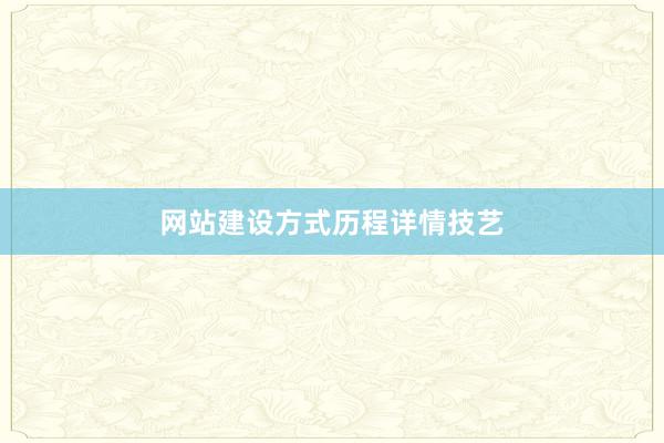 网站建设方式历程详情技艺