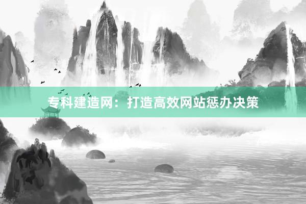 专科建造网：打造高效网站惩办决策